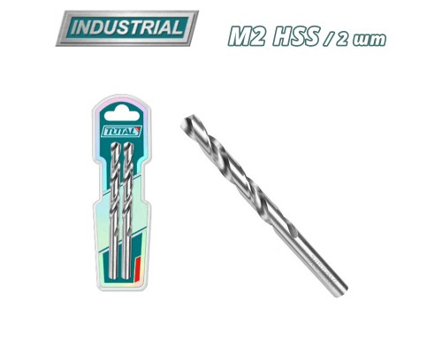 Сверло по металлу M2 HSS 2,0x49 мм TOTAL TAC1200202 (2 шт)