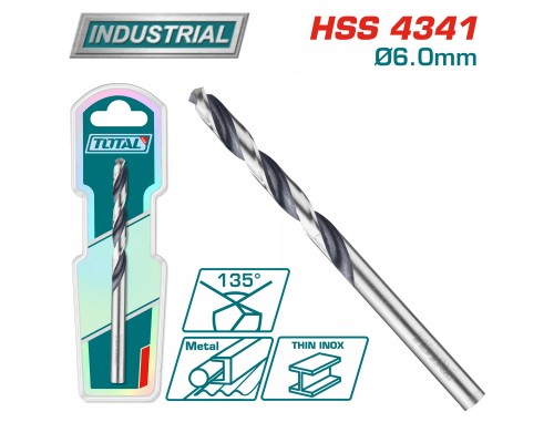 Сверло по металлу HSS 6 мм TOTAL TAC1200604