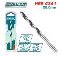 Сверло по металлу HSS 8 мм TOTAL TAC1200804