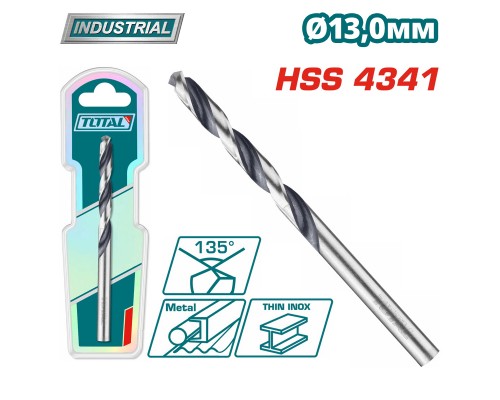 Сверло по металлу HSS 13 мм TOTAL TAC1201304