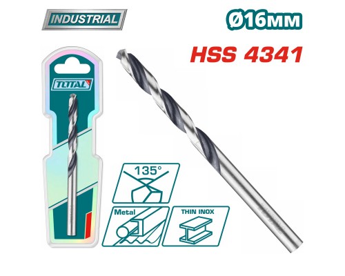 Сверло по металлу HSS 16 мм TOTAL TAC1201604