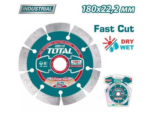 Диск алмазный 180x12,0x22,2 мм TOTAL TAC21118012