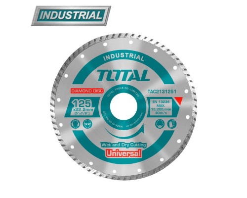 Диск алмазный 125x10x22,2 мм TOTAL TAC2131251