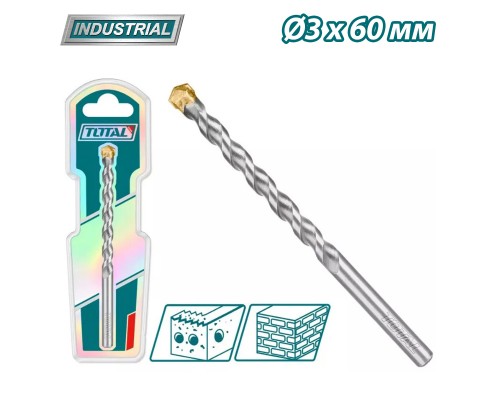 Сверло по бетону 3х60мм TOTAL TAC260360