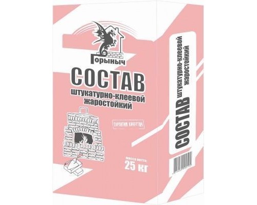 Штукатурно-клеевой жаростойкий состав Горыныч 25 кг
