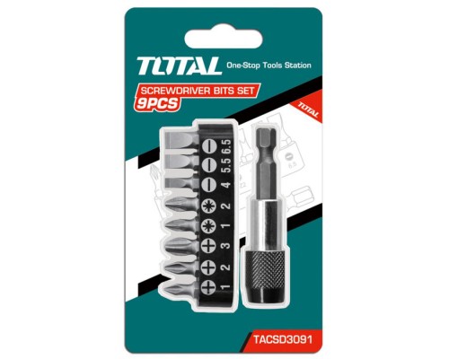 Набор бит с держателем TOTAL TACSD3091 (9 шт)