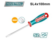Отвертка шлицевая SL4 100 мм TOTAL TSDSL4100