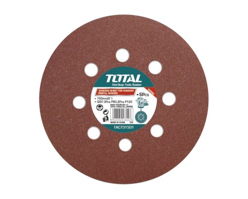 Набор шлифовальных кругов 150 мм P80, P120 TOTAL TAC731501 (5 шт)