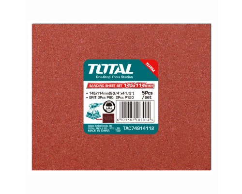 Шлифлисты 145x114 мм P80, P120 TOTAL TAC74914112 (5 шт)