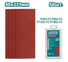 Шлифлисты 90x231 мм P40, P80, P120, P180 TOTAL TAC7492412 (50 шт)