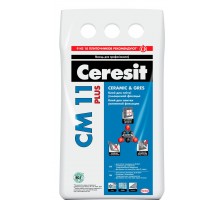 CERESIT CM11PLUSCERAMIC & GRESS Клей для плитки усиленной фиксации, для приклеивания керамической плитки и керамогранита на недеформирующихся основаниях 5кг