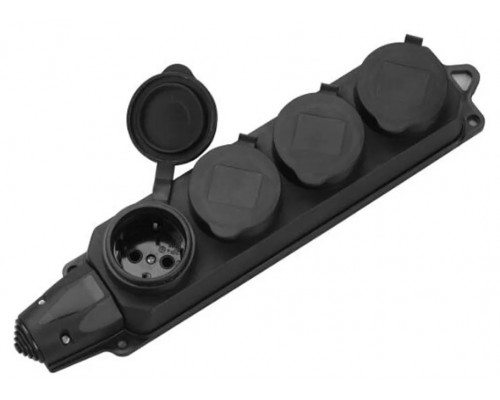 Розетка 4-местная с защитными крышками каучуковая 230В, 16A, IP44 ETP