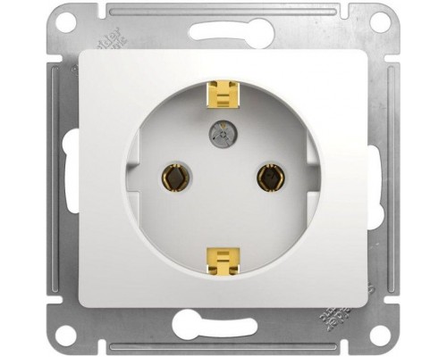 Розетка 1-м СП Glossa 16А IP20 с заземл. механизм бел. SE GSL000143