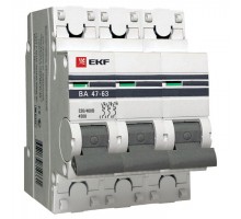 EKF PROxima Автоматический выключатель ВА 47-63, 3Р 16А (C) 4,5кА 