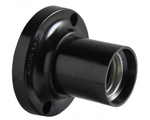 Патрон ФпП-01 Е27 карболитовый потолочный черный прямой