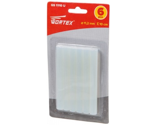 Клеевые стержни, универс., 11,2*100мм, 6 шт в блистере Wortex
