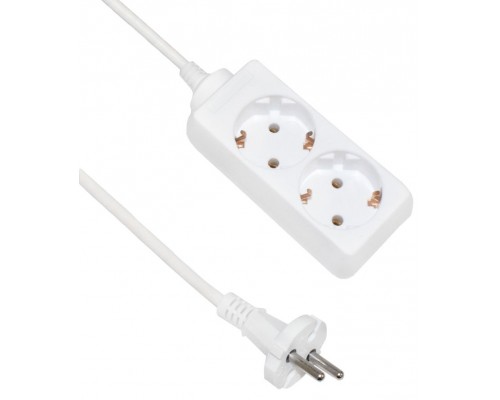 Удлинитель 2 гнезда 5м, 10А 2,2кВт с з/к, ПВС 3*0,75 POWERMAN ETP