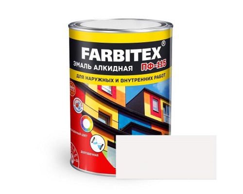 FARBITEX Эмаль алкидная ПФ-115 Белый 0,8кг