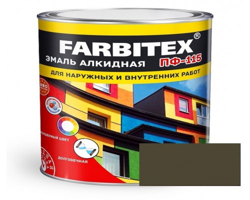 FARBITEX Эмаль алкидная ПФ-115 Хаки 1,8кг