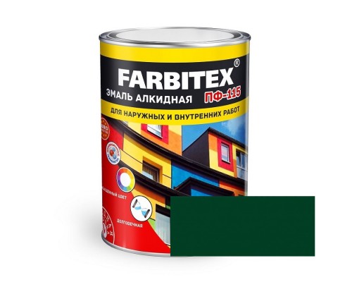 FARBITEX Эмаль алкидная ПФ-115 Изумрудный 0,8кг
