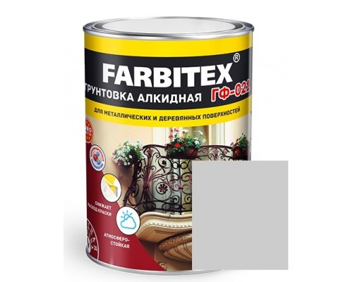 FARBITEX Грунтовка ГФ-021 Серый 0,8кг