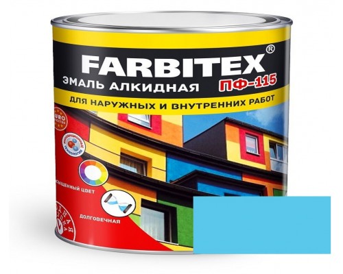 FARBITEX Эмаль алкидная ПФ-115 Светло-голубой 1,8кг