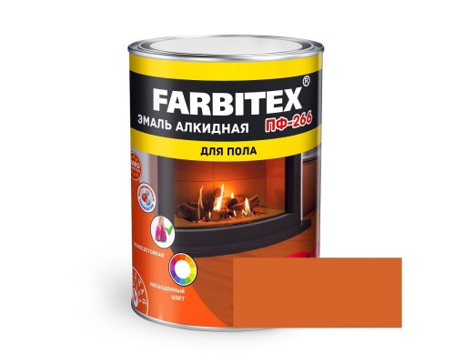 FARBITEX Эмаль алкидная ПФ-266 для пола Золотистый 0,8кг