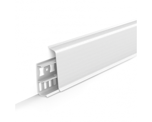 IDEAL D70 Плинтус 2.2м «Deconika» с центральным кабель-каналом для монтажа и проводов 001 Белый