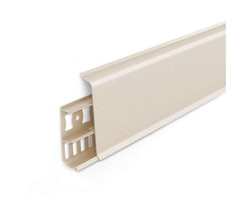 IDEAL D70 Плинтус 2,2м «Deconika» с центральным кабель-каналом для монтажа и проводов 034 Светлая слоновая кость