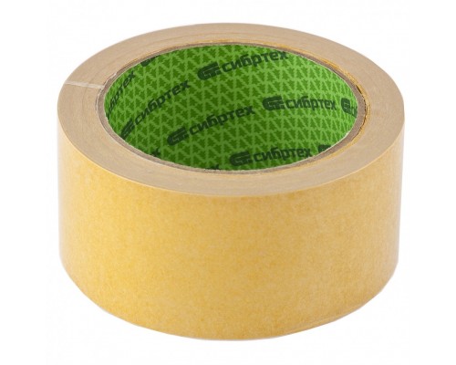 88809 Лента клейкая двусторонняя, 50мм*25м, на полипропиленовой основе Сибртех