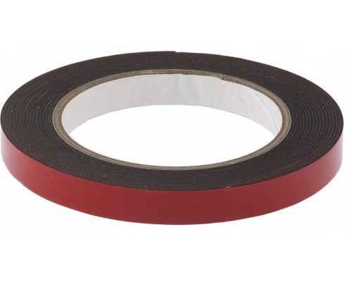 Лента клейкая на вспененной основе, двусторонняя черная усиленная, 12мм*5м Matrix