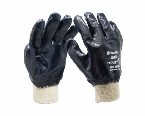 Перчатки Blue nitrile (манжет трикотажный) р. 10 WURTH