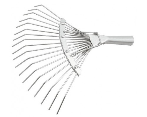 Грабли веерные стальные, 360мм, 18 круглых зубьев, оцинкованные, без черенка, Сибртех