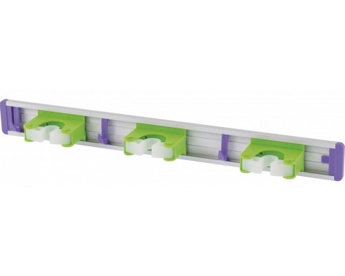 68303 Алюминиевый настенный держатель для садово - огородного инструмента, 3 ячейки, 3 крюка, Palisad