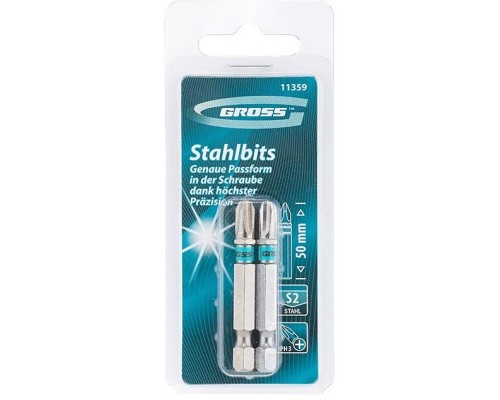 Набор бит РН3*50, сталь S2, 2 шт. Gross