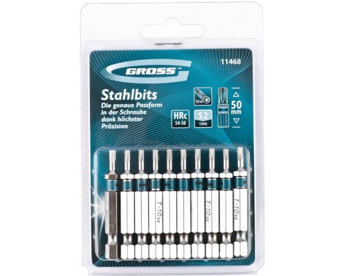Набор бит Torx 10*50, сталь S2, 10 шт. Gross