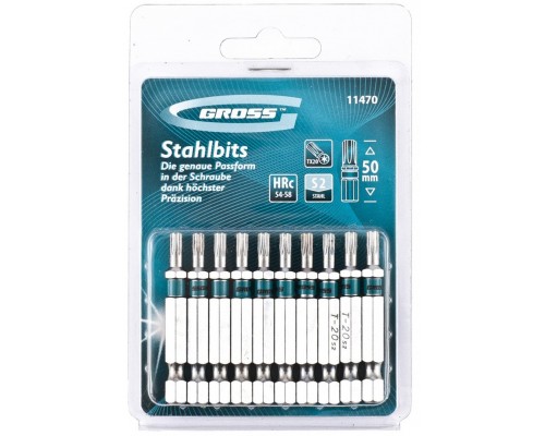 Набор бит Torx 20*50, сталь S2, 10 шт. Gross