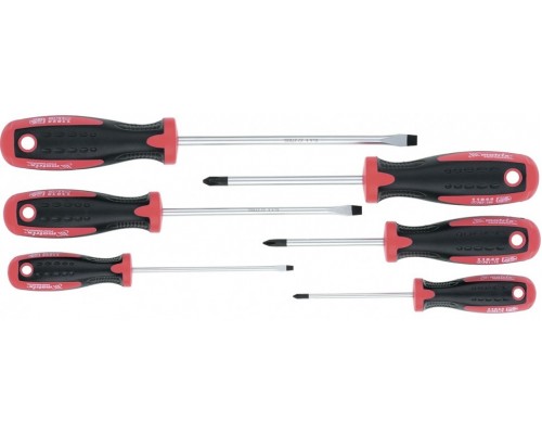 Набор отверток, сталь S2, двухкомпонентные рукоятки, 6 шт Matrix Professional