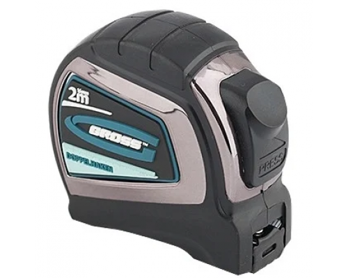 Рулетка "Doppelhaken", 2м*16мм, односторонний зацеп, нейлон, двуст. шкала, автоматич. Gross