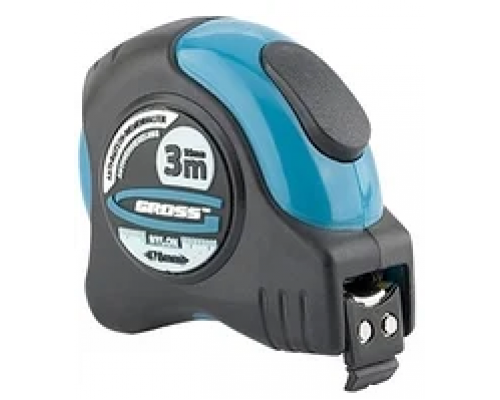 Рулетка "Doppelhaken", 3м*16мм, односторонний зацеп, нейлон, двуст. шкала, автоматич. Gross