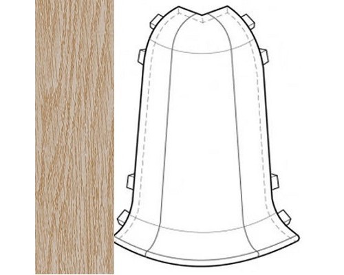 IDEAL К-55 Угол наружный «Комфорт» 203 Дуб беленый