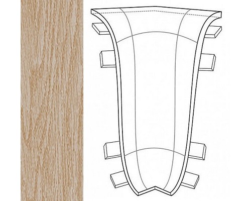 IDEAL К-55 Угол внутренний «Комфорт» 203 Дуб беленый