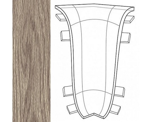 IDEAL К-55 Угол внутренний «Комфорт» 208 Дуб мокко