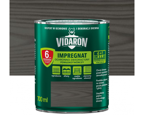 VIDARON IMPREGNAT Защитно-декоративная пропитка Антрацит серый V16 0,7л