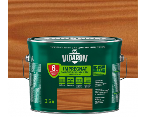 VIDARON IMPREGNAT Защитно-декоративная пропитка Американское красное дерево V06 2,5л