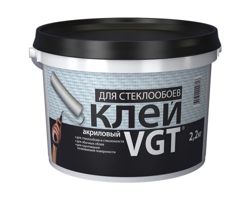 VGT Клей акриловый для приклеивания стеклообоев, стеклохолста 2,2кг