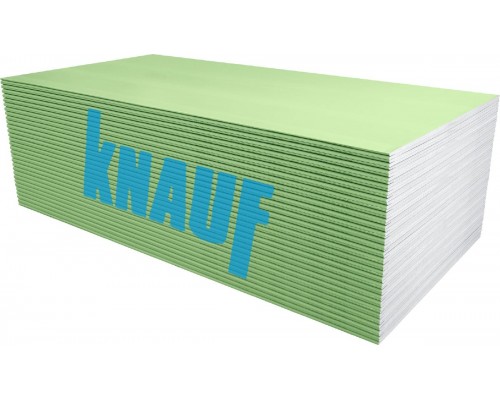 KNAUF Гипсокартонный влагостойкий потолочный лист 1,2*2,5м 9,5мм, лист - 3м²