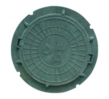 Люк полимерно-песчаный тип "Л" (люк садовый, облегченный) нагрузка 3 тонны зеленый