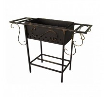 Мангал стационарный МС-12.Стальной профиль. Корпуса мангала 20х20 мм. Размер мангала Д/Ш/В: 85х28х75 см. Вес: 11 кг.Размер топки Д/Ш/В: 45х25х17 см