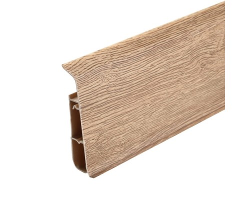 IDEAL D70 Плинтус 2,2м «Deconika» с центральным кабель-каналом для монтажа и проводов 211 Дуб Рустик